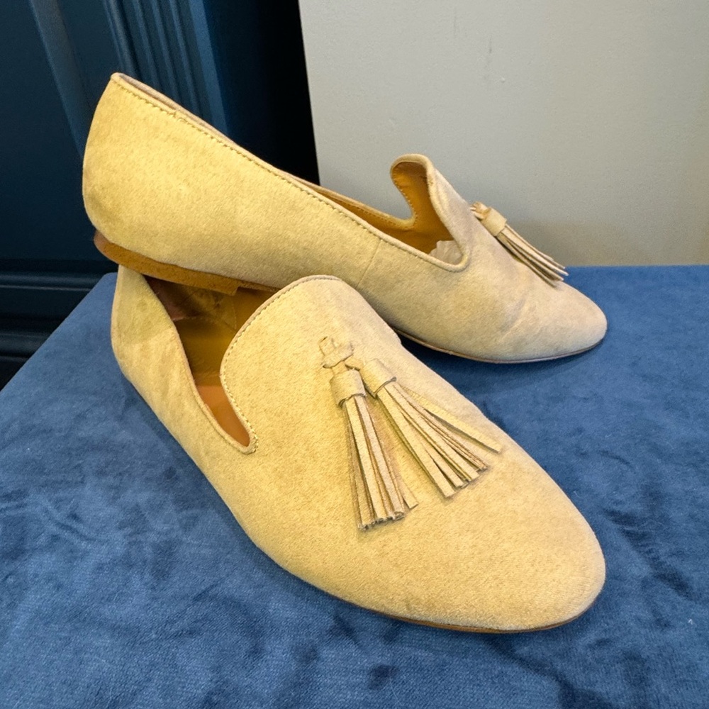 J. Crew Women's Tassel Loafers in Pale Tan Suede